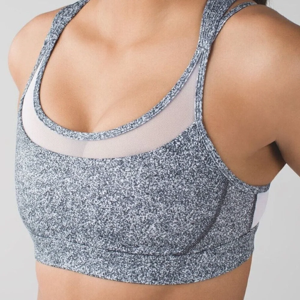 Lululemon Get Down Sports Bra Size 8 Black White - Picture 1 of 7